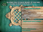 Exclusive Handcrafted Lattice Panel, Carved Wood Onlay, 1pc, Unpainted, Furniture Carving, Wood Onlay