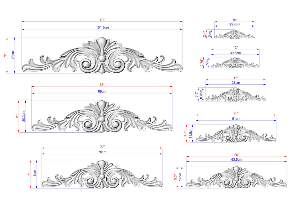 a drawing of a set of ornate designs