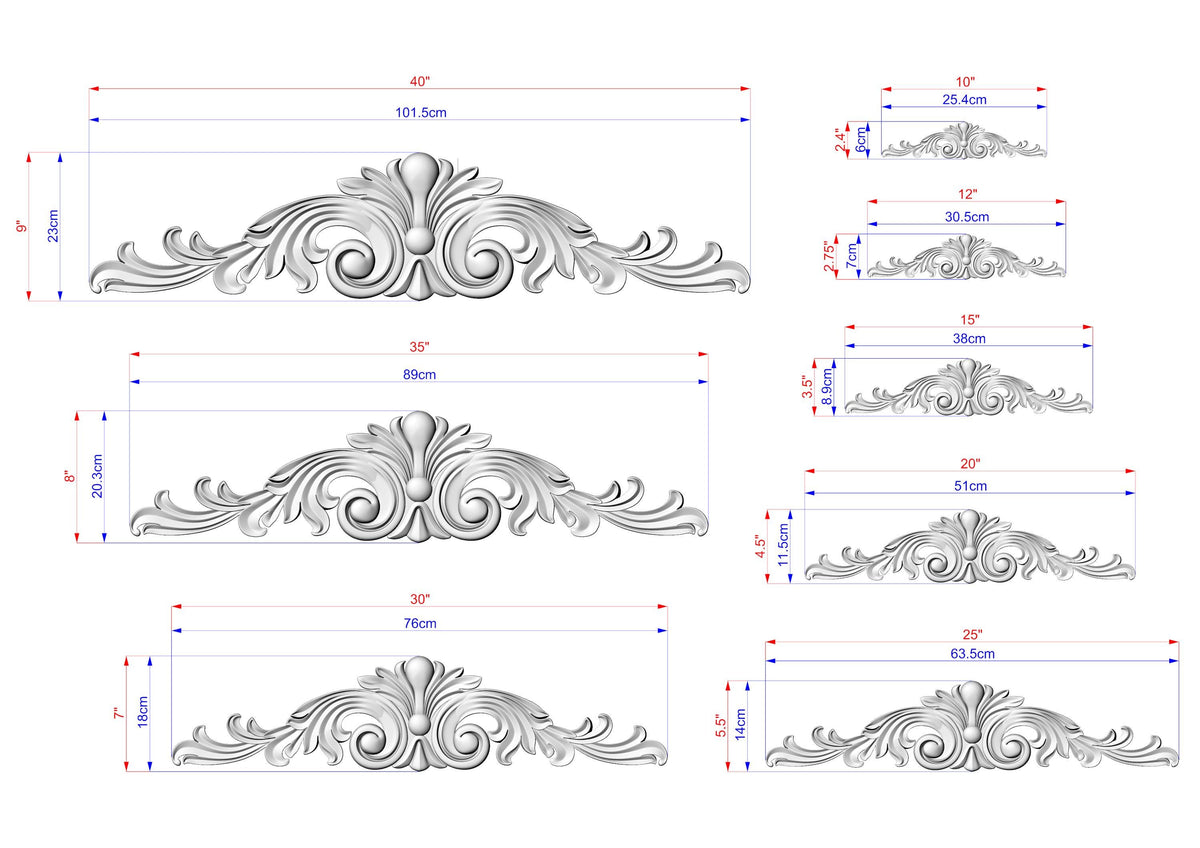 a drawing of a set of ornate designs