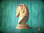 Wooden Chess Knight, Horse Head Statue, Wood Carving
