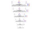 a series of ornate designs or carvings, each with its own size and scale indicated in centimeters. The designs vary in complexity and detail, ranging from simple to intricate. The image provides a visual representation of the different sizes of the carvings, allowing for a clear understanding of their dimensions.