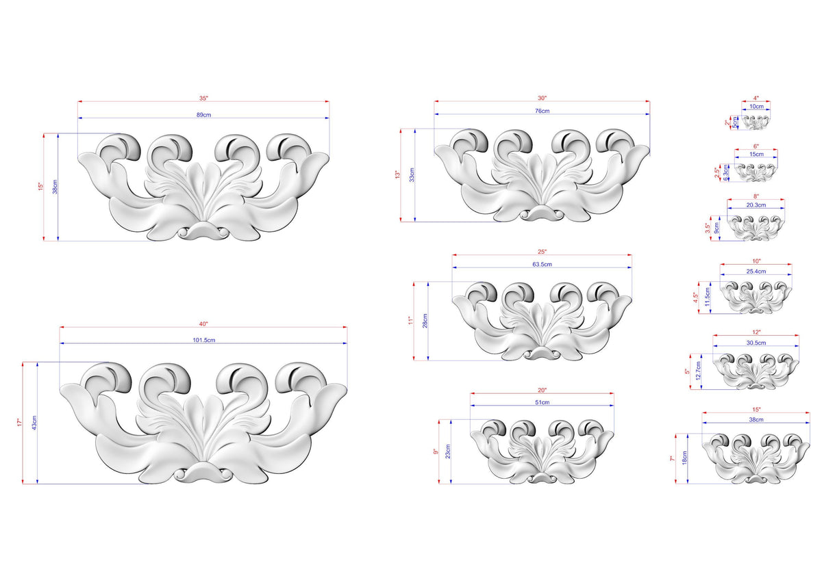 Bold Acanthus Leaf Applique for Classic Furniture Accents