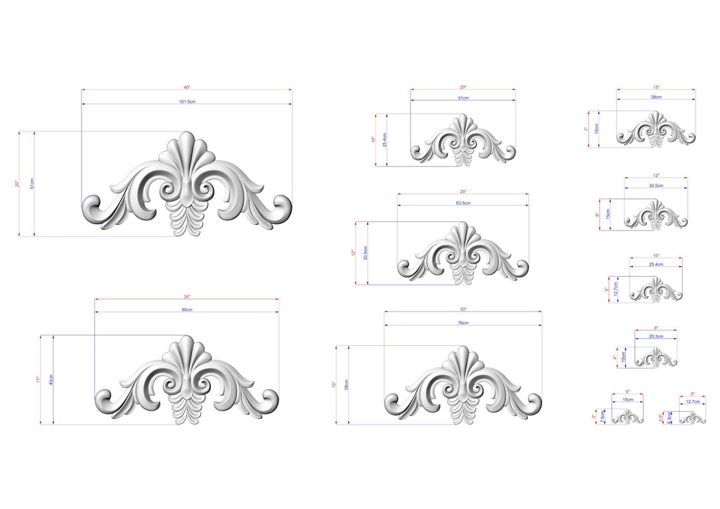 a drawing of a set of decorative brackets