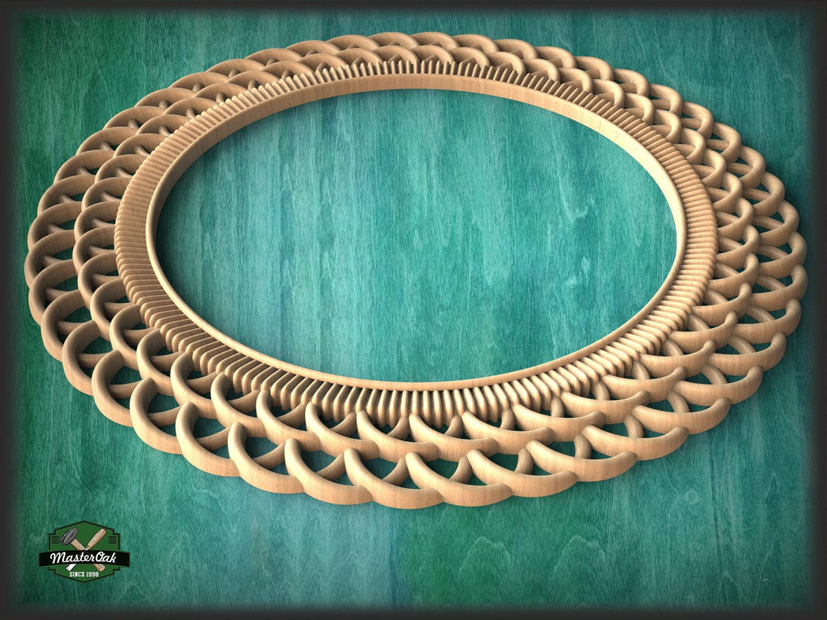 Art Deco Round Mirror Frame With A Twist Pattern
