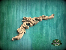 Load image into Gallery viewer, Curved Leaf Crest with Ribbon Tie – Decorative Wood Accent
