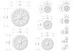 Minimal Wooden Rosette – Eight-Petal Floral Carving for Classic or Modern Décor
