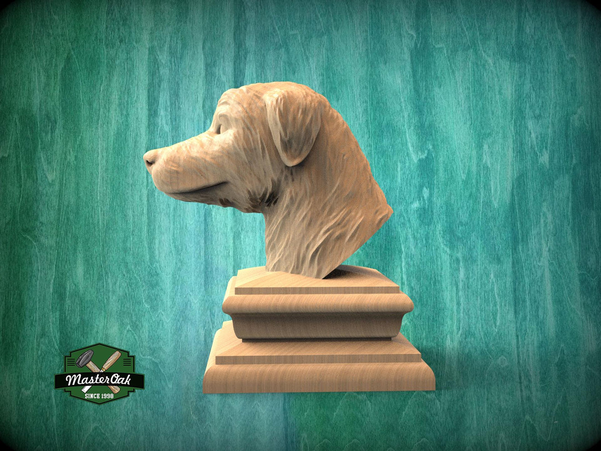 Irish Wolfhound Statue made of wood,  Irish Wolfhound dog Wooden Finial for Staircase Newel Post, finial bed post, Dog statue of wood