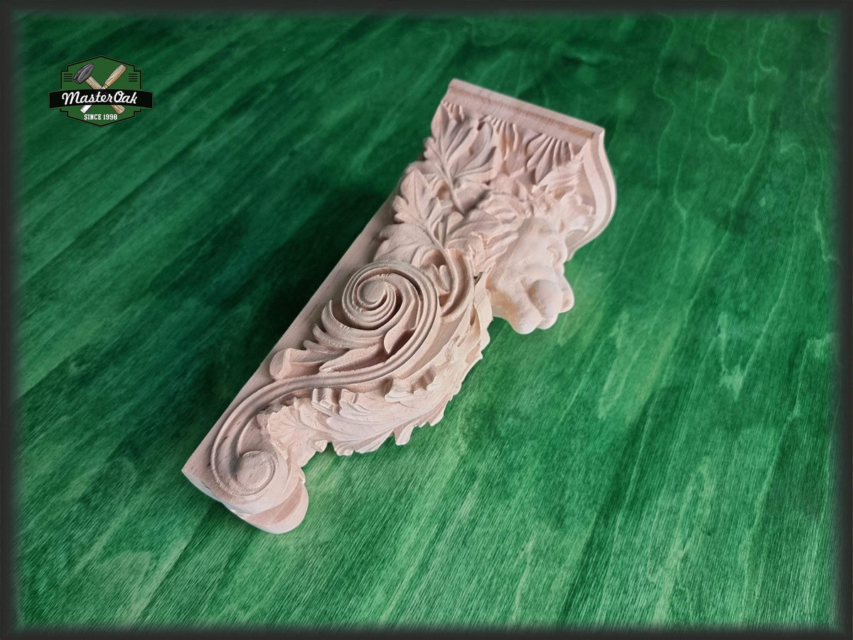 Unpainted Lion Corbel, Decorative Wood Wall Bracket, Home Decor, 1pc