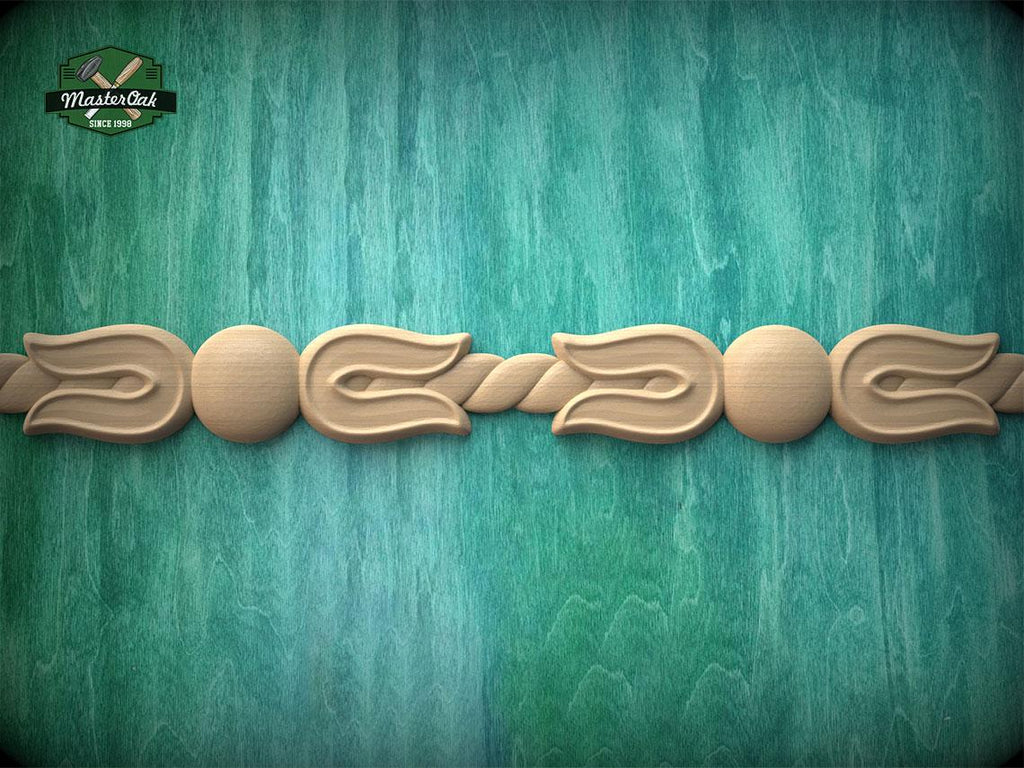 A decorative wooden border with a floral design is displayed against a teal-colored background.