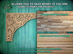 Antique Style Arched Hardwood Wood Trim, 1pc, Home Wall Decoration, Furniture Carving, Wood Trim