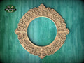 Elegant Baroque Style Carved Wooden Mirror Frame - Floral Majesty: Ornate Mirror Elegance, 1 pc, Unpainted, Home Wall Embellishment
