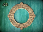 Elegant Baroque Style Carved Wooden Mirror Frame - Floral Majesty: Ornate Mirror Elegance, 1 pc, Unpainted, Home Wall Embellishment