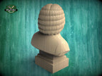 Johann Sebastian Bach Bust, Hand-Finished Wood Sculpture | Baroque Composer Decor