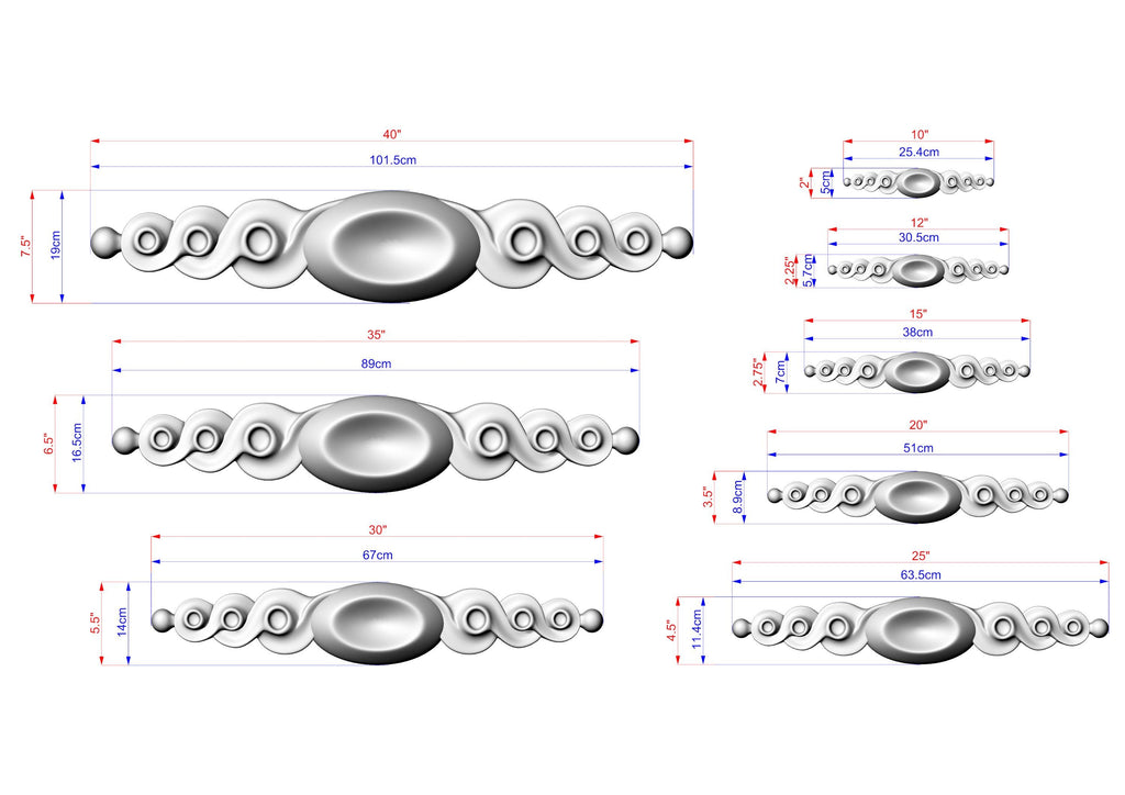 a drawing of a set of metal objects