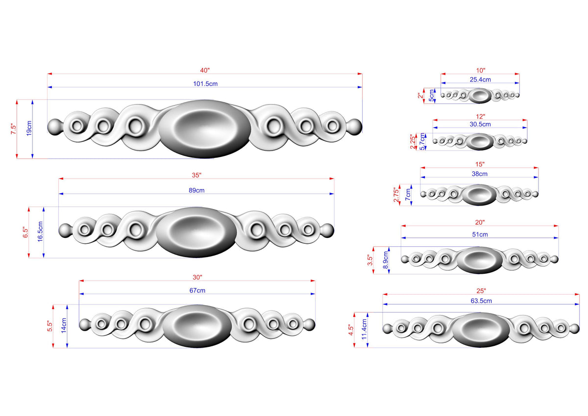 a drawing of a set of metal objects