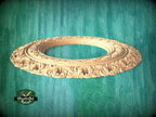 Elegant Circular Wood Mirror Frame with Detailed Foliate Carvings - Classic Home Decor, 1 pc, Unpainted,  Carved Mirror Frame