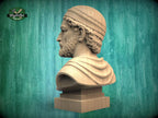 Hannibal Barca Bust, Hand-Finished Wood Sculpture | Ancient Military Decor
