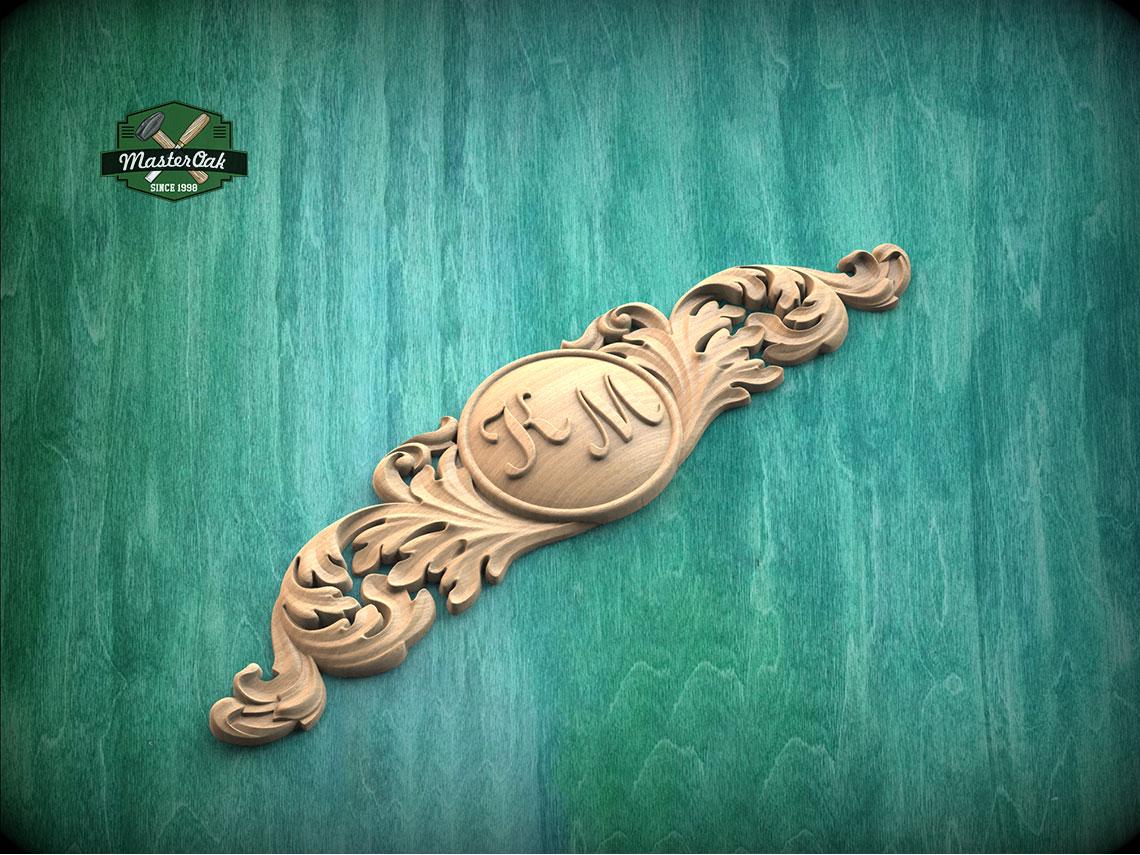 Personalized Exquisite Ornamental Carved Onlay – Unique Furniture Decor, Luxurious Wood Onlay, Carved Wood Applique for Fireplace Mantel