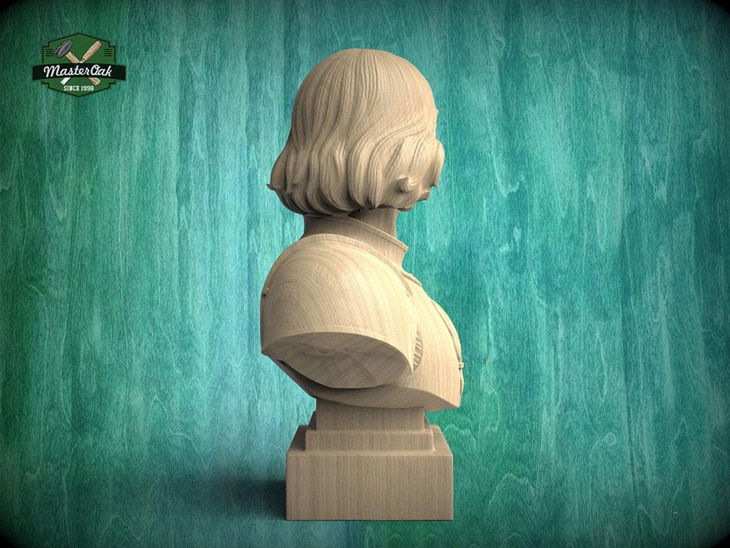 Joan of Arc Bust, Hand-Finished Wood Sculpture | Gift for Strong Women
