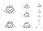 a collection of intricate, decorative designs in a 3D style, including various sizes and shapes. The designs are detailed and visually appealing, showcasing the artist's skill and creativity.