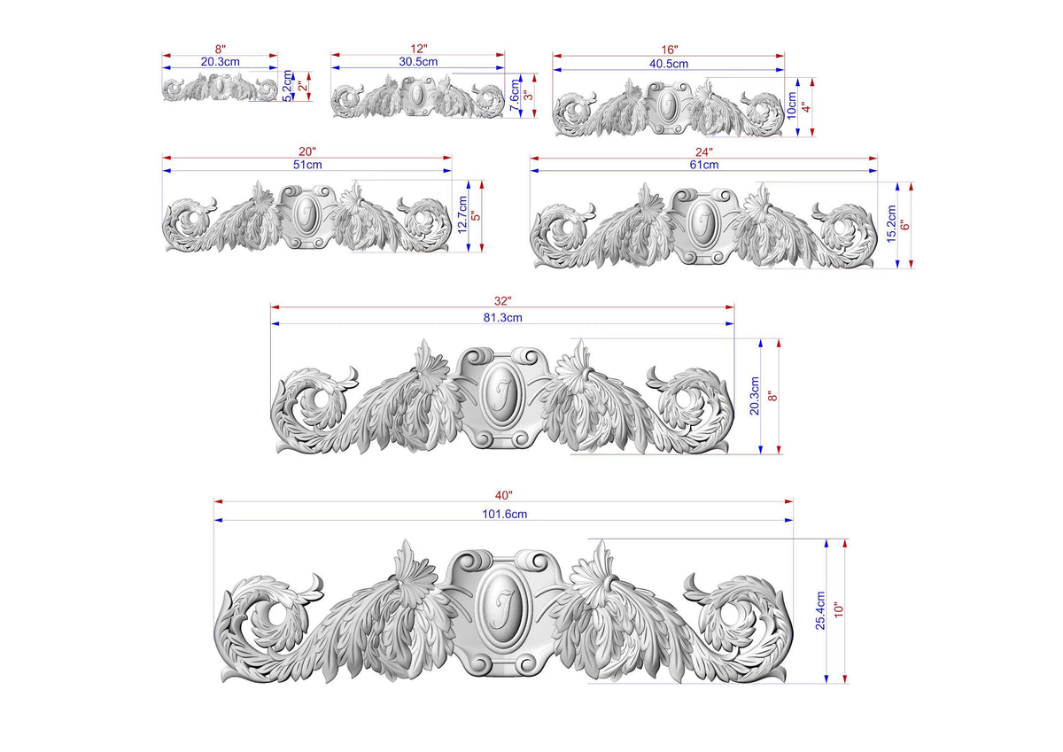 Personalized Carved Wood Applique for Kitchen Hood, 1pc, Unfinished, Home Wall Embellishments, Furniture Carving, Wood Onlay