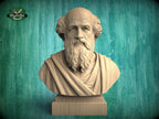 Archimedes Bust, Hand-Finished Wood Sculpture | Science History Gift for Office Library Decor