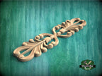 Symmetrical Wood Applique with Stylized Drop Scrolls
