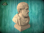 Aristotle Bust, Hand-Finished Wood Sculpture | Greek Philosophy Decor