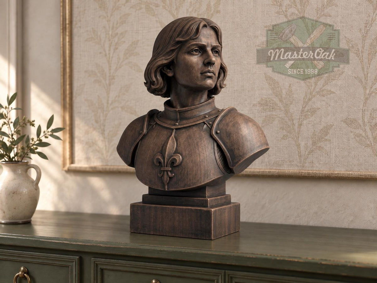 Joan of Arc Bust, Hand-Finished Wood Sculpture | Gift for Strong Women