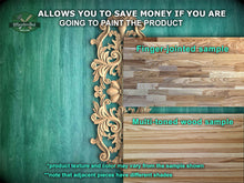 Load image into Gallery viewer, Vertical Floral Wooden Applique with Symmetrical Design, 1pc, Unfinished, Home Wall Embellishments, Furniture Carving, Wood Onlay
