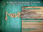 Classic Style Swag Onlay with Bows made  of wood, 1pc, Home Wall Embellishments, Furniture Carving, Wood Onlay