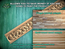 Load image into Gallery viewer, Hand-carved classical molding 40" from wood, Wooden floral moulding trim, Ornate molding panel from wood, Carved wooden Baguette
