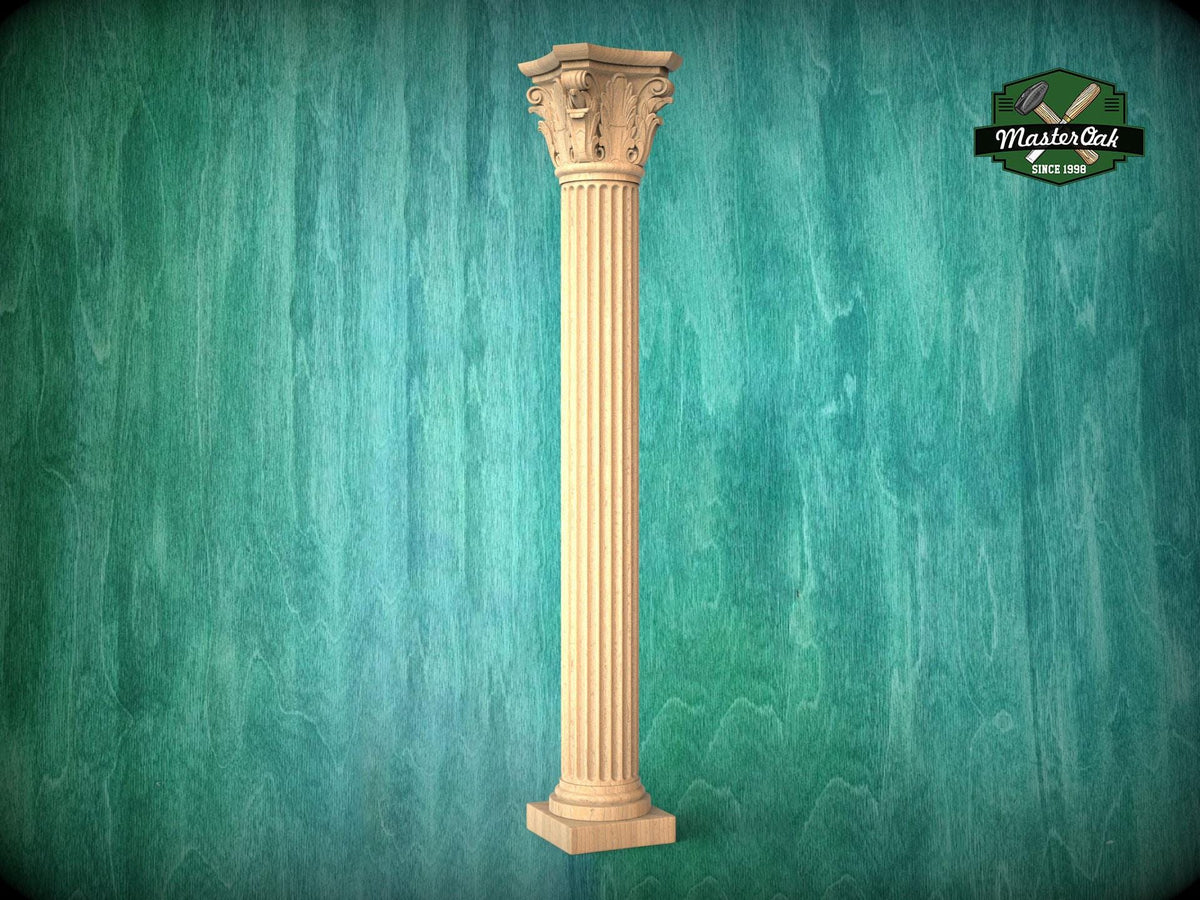 The Elegant Wooden Ionic Column, Ionic Wood Column for Architectural Beauty, 1pc, Unpainted