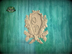 Personalized Wooden Medallion Onlay, Rustic Oak and Acorn Design, Wood Onlay with Acorn Motif, 1 pc, Unpainted, Home Wall Embellishments