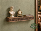 Carved Solid Oak Wall Shelf with Gothic Arch Pattern, Ornate Floating Shelf, Decorative Wood Display Shelf, Medieval Home Decor