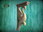 Wood Carved Swan Corbel – Elegant Wooden Bracket for Mantels and Furniture