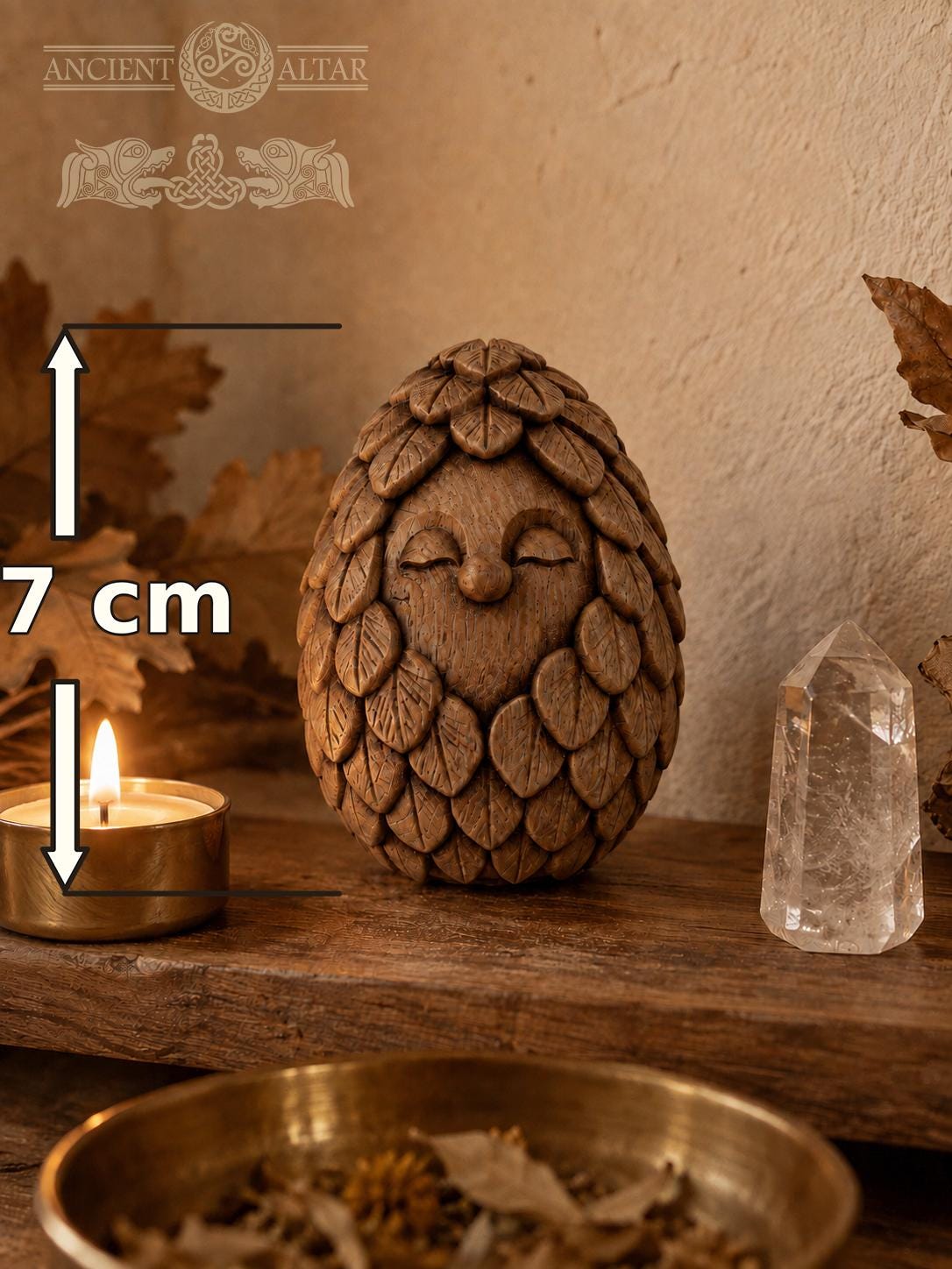 Wooden Forest Spirit Figurine, Whisperleaf Guardian, Woodland Shelf and Desk Decor