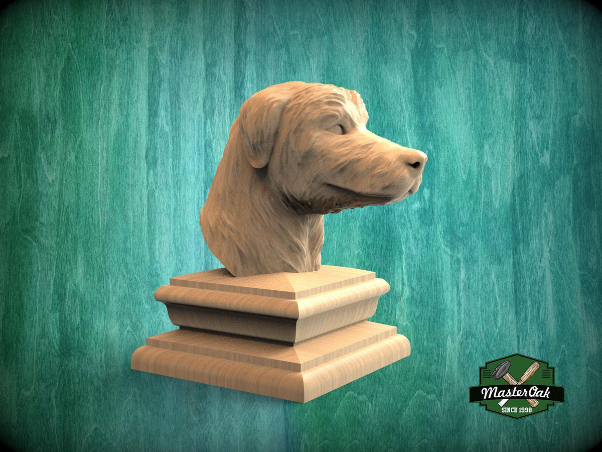 Irish Wolfhound Statue made of wood,  Irish Wolfhound dog Wooden Finial for Staircase Newel Post, finial bed post, Dog statue of wood