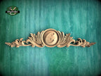 Personalized Wooden Carving with Center Plaque for Refined Wall Decor, Unpainted, 1pc, Home Wall Embellishments, Furniture Carving