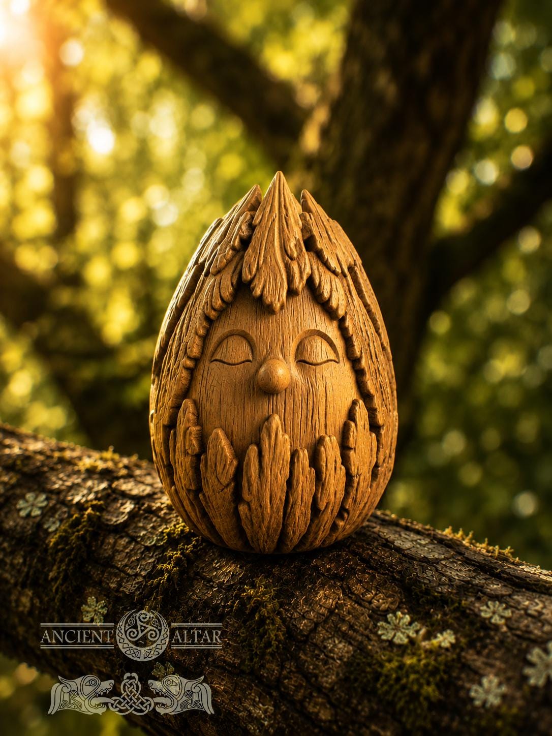 Bark Spirit Oak Figurine, 2.76-Inch Woodland Guardian, Hand-Finished Forest Decor