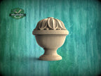 Wood Newel Finial, Decorative Post Cap with Carved Petal Crown