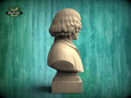 Nicolaus Copernicus Bust, Hand-Finished Wood Sculpture | Astronomy Decor