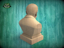 Load image into Gallery viewer, Winston Churchill Bust | Precision-Carved &amp; Hand-Finished Wood Statue | History Gift
