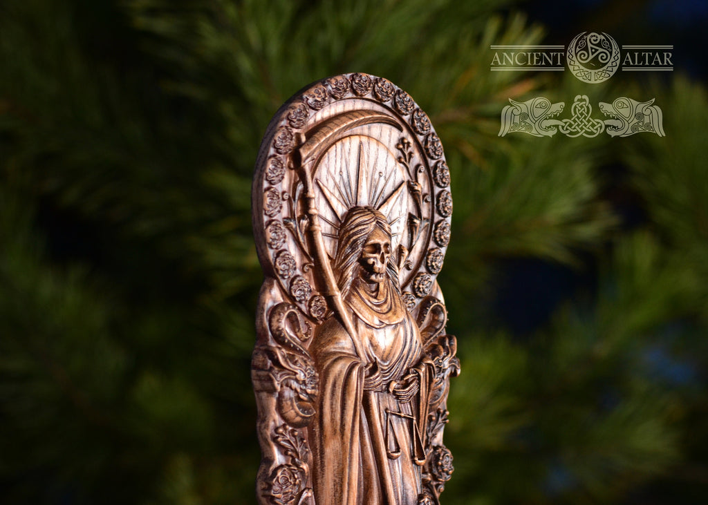 Custom order. Santa Muerte Statue – Enlarged size, 15 inches, Pagan Occult Altar Decor, Goddess of Protection, Justice and Transition