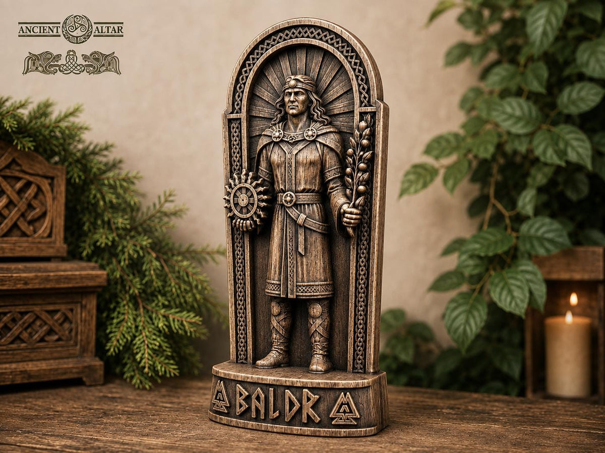 Norse God Baldr Statue – Pagan Altar Decor and Mythology Art