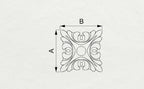 Square Carved Wooden Rosette, 1 Piece – Home Decor, Square Wood Applique, Decorative Wall Panel Accent