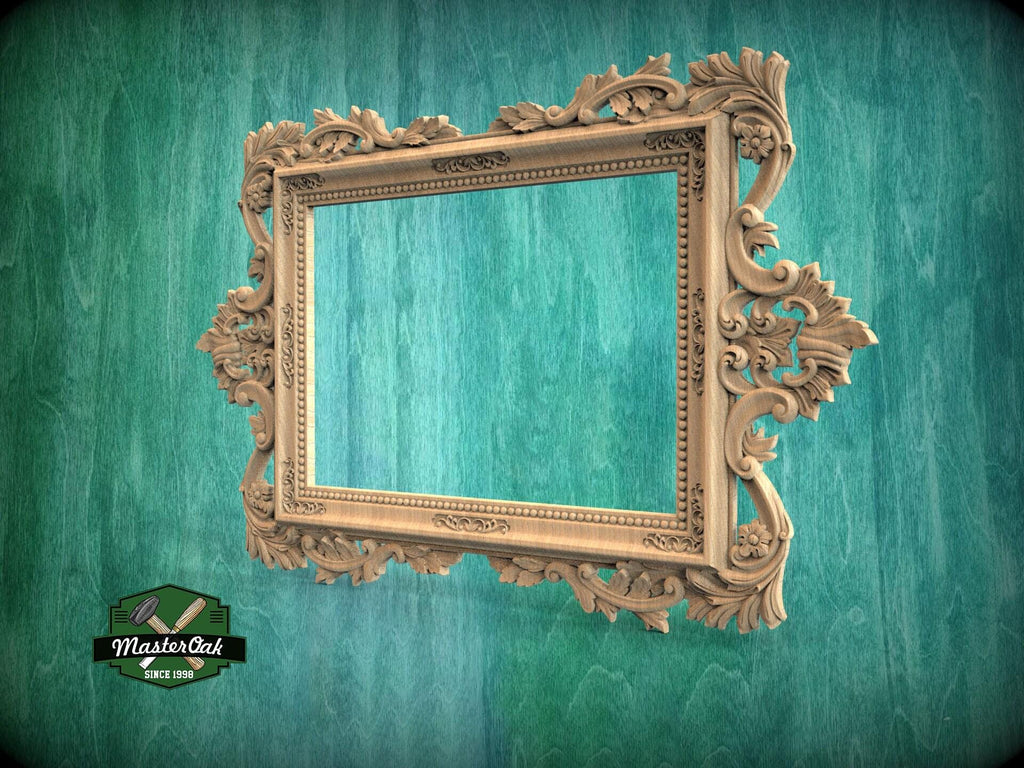 Luxurious Baroque Wooden Frame with Intricate Carvings for Mirrors and Art, 1pc, Carved Frame, carved decoration of wood, wooden art