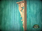 Ornate Wooden Doorway Corner Bracket with Acanthus Scrolls