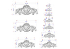 Seashell and Rosebud Symphony Wood Carving, Roses and Shell Carved Applique, 1 pc, Unpainted, decorative wood onlay