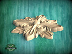 Ornate Leaf Medallion: Wooden Rosette Onlay, 1 piece, Unpainted, Home Wall Embellishments, Round Wooden Trims, Wood Wall Art Decor